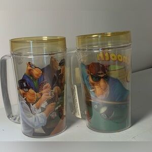 Vintage 90s Joe‎ Camel Plastic Beer Steins Set Of 2  smooth character poker game